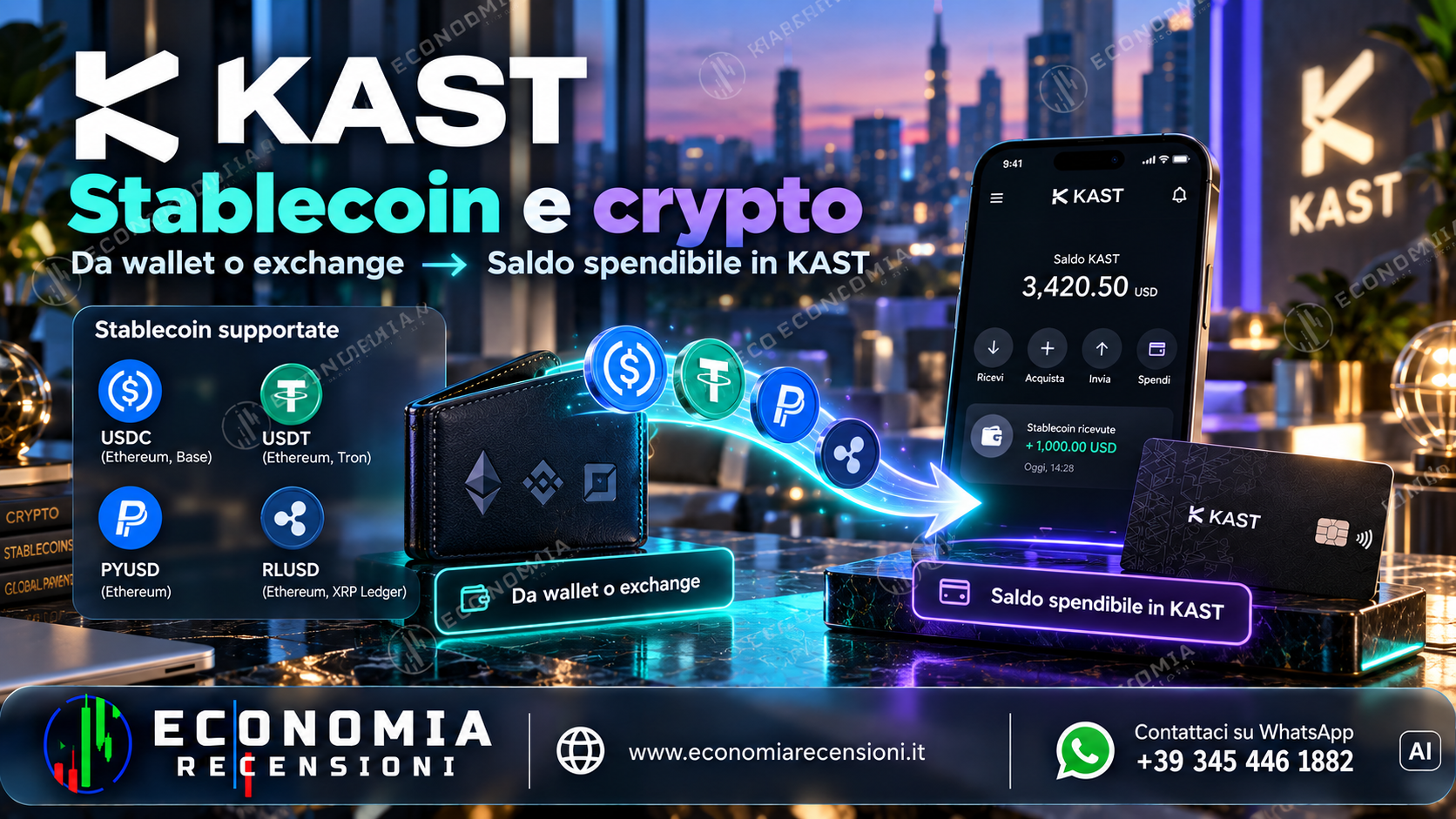 KAST nella sezione 2. Carta KAST Visa: virtuale, fisica e wallet