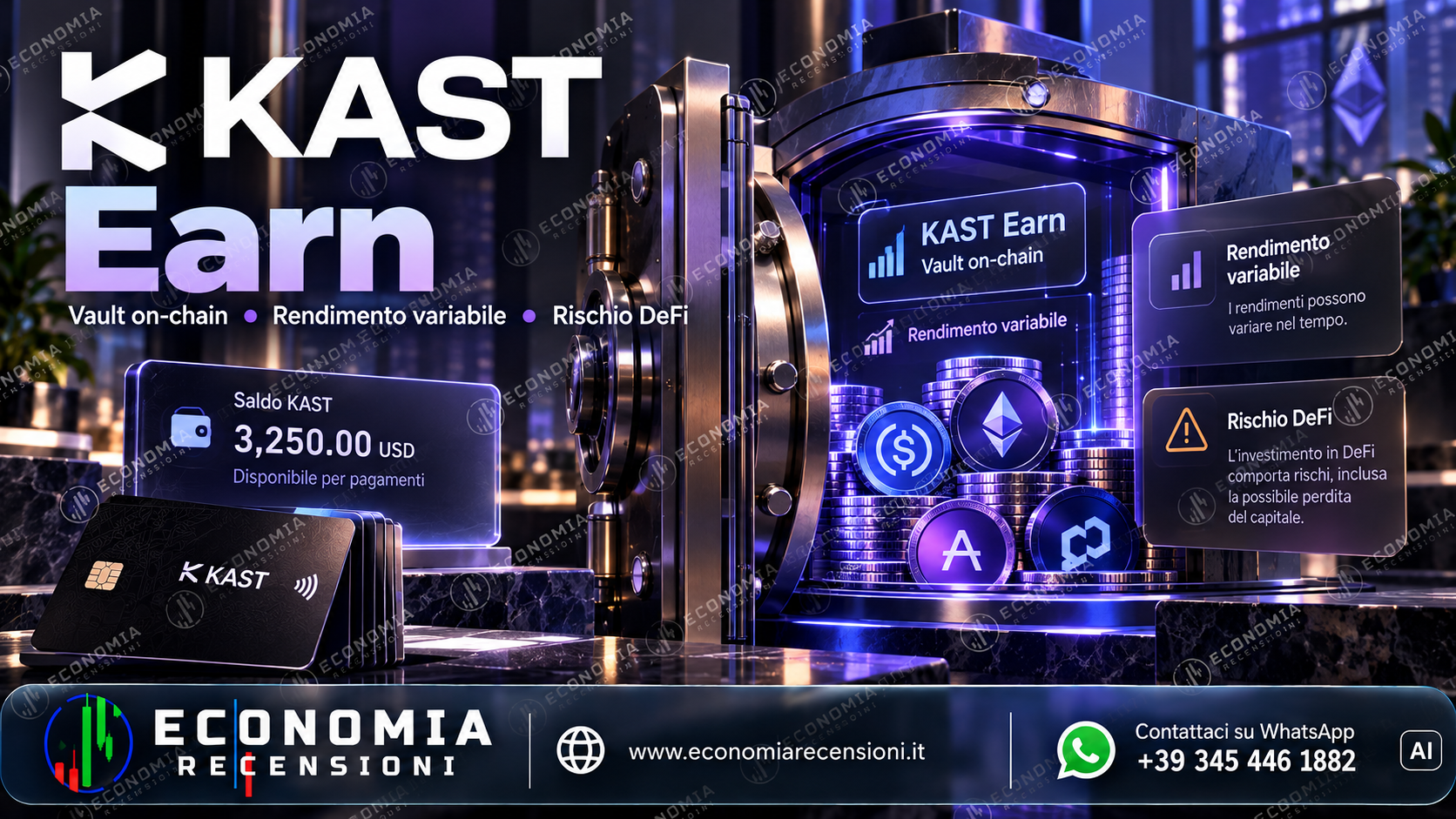 KAST nella sezione 5. USD Reserve: reward giornalieri senza blocco del saldo