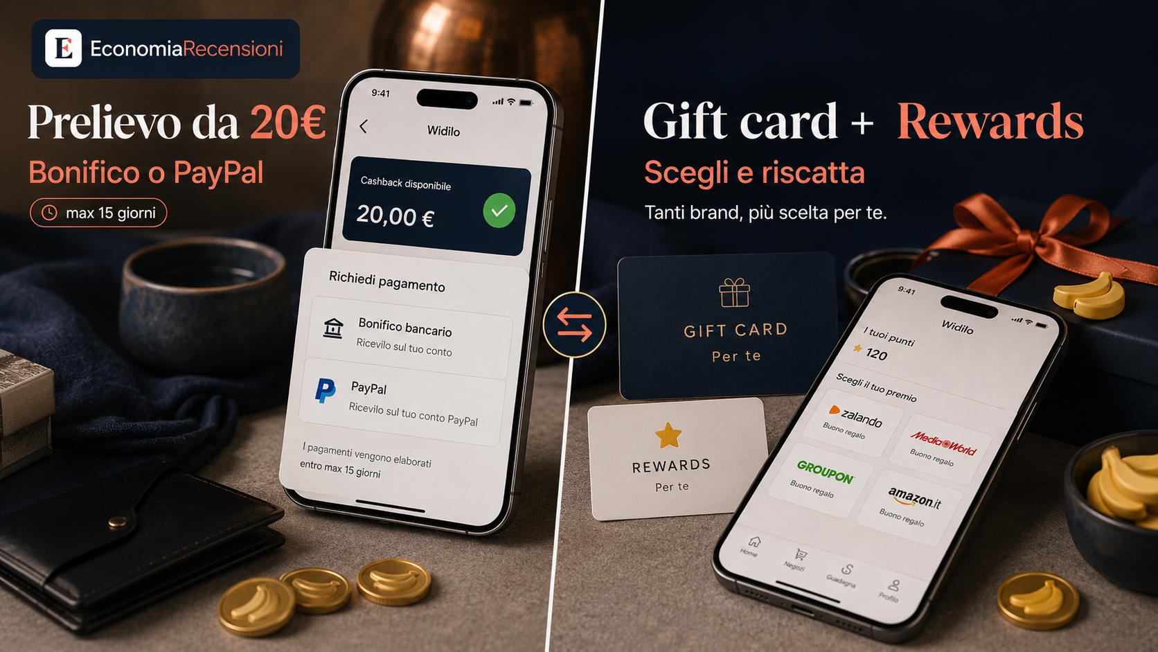 Cashback di Widilo collegato agli acquisti con carta