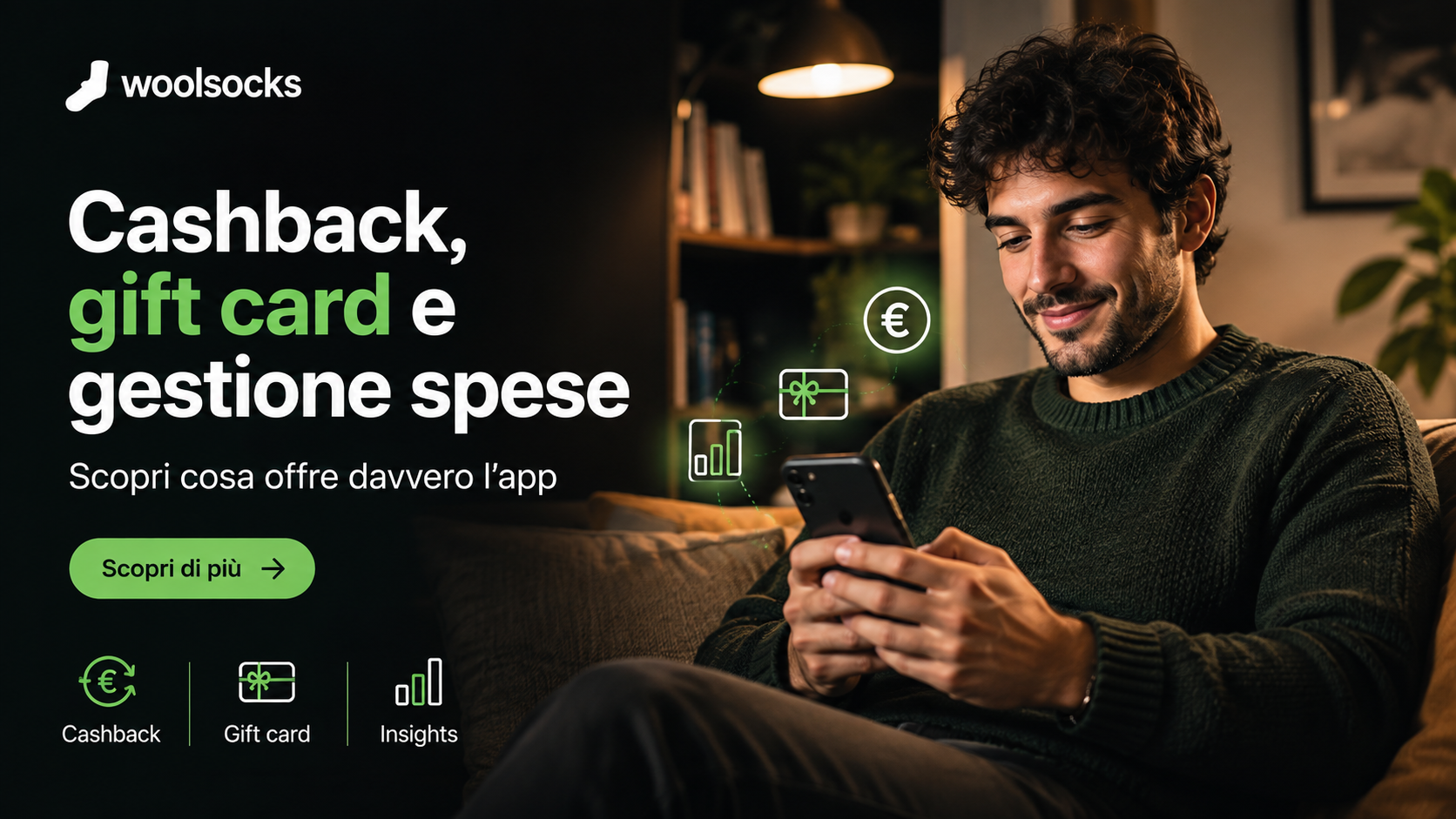 Cashback di Woolsocks collegato agli acquisti con carta