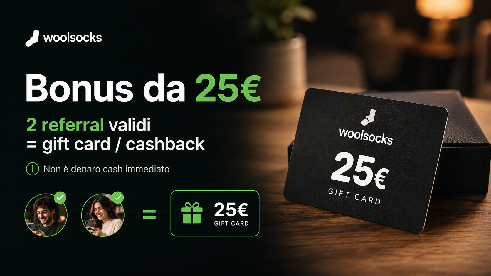 Cashback di Woolsocks collegato agli acquisti con carta