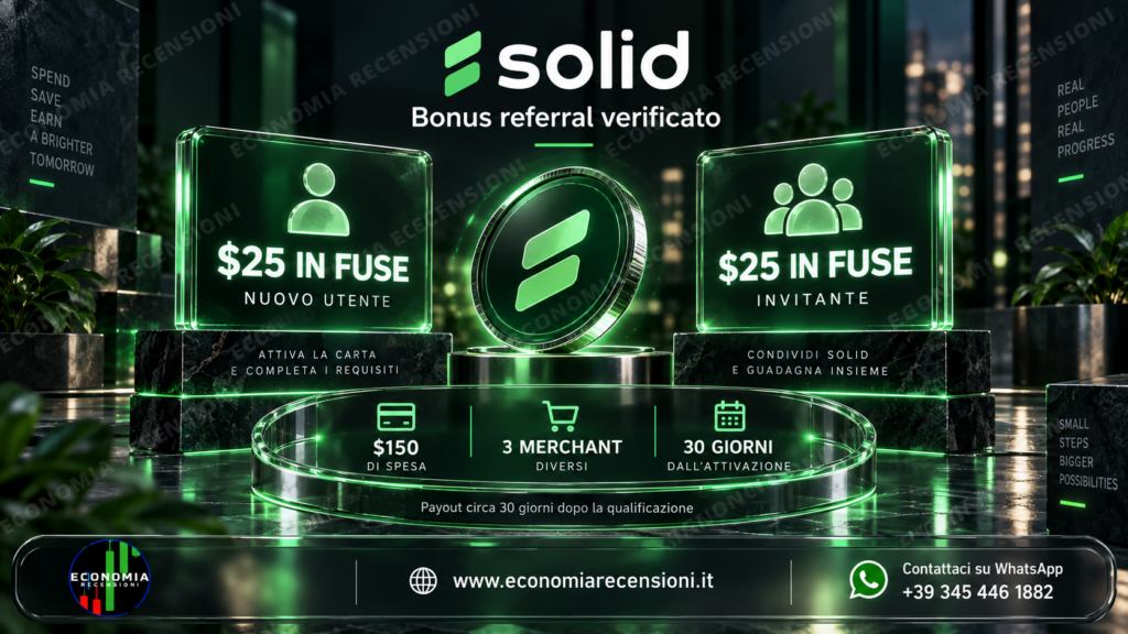 Cashback di Solid collegato agli acquisti con carta