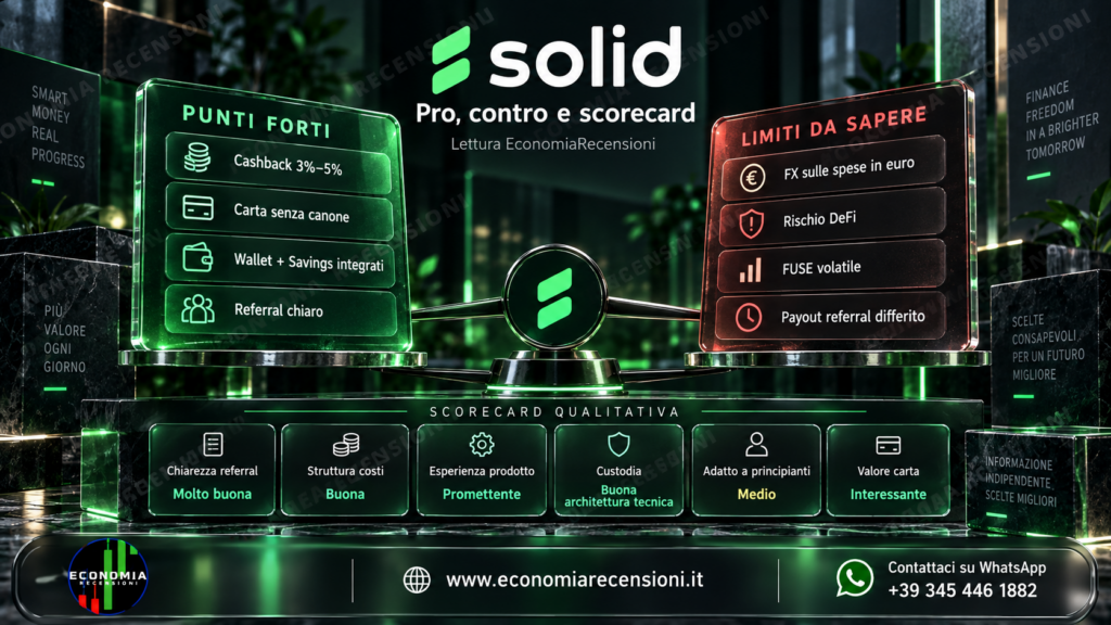 Cashback di Solid collegato agli acquisti con carta